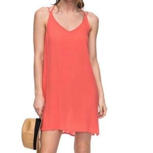 Peach Roxy Criss-Cross back dress Size Large